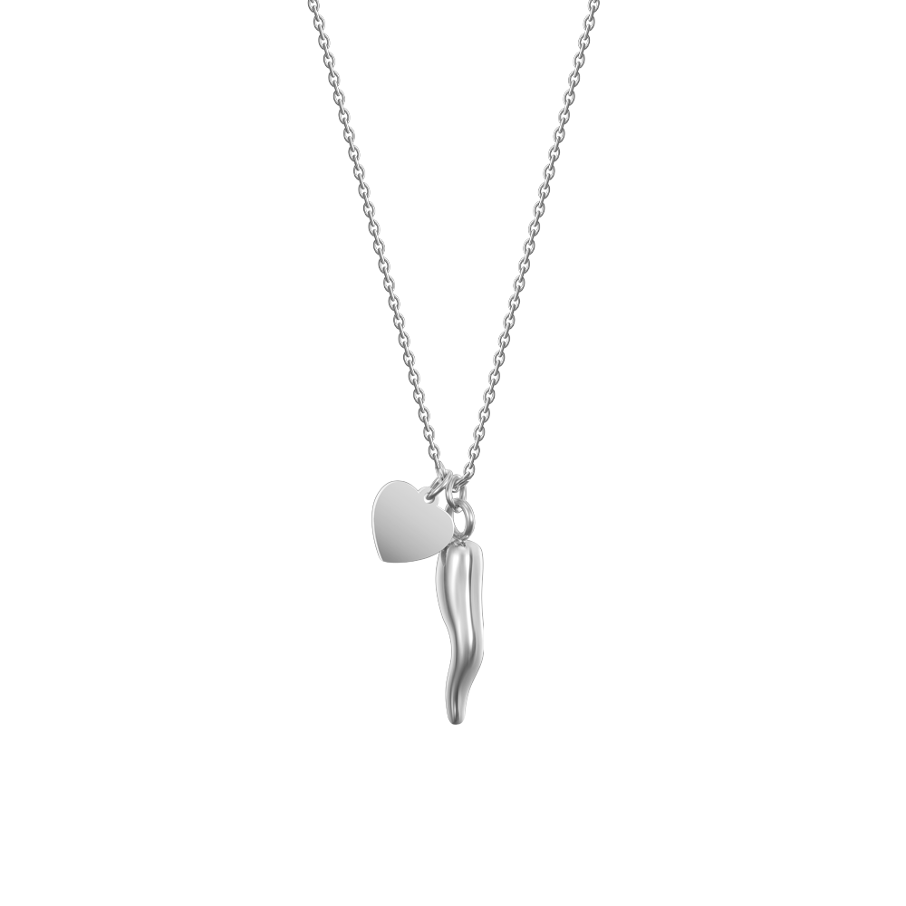 COLLIER POUR FEMME EN ACIER AVEC CŒUR ET CORNE