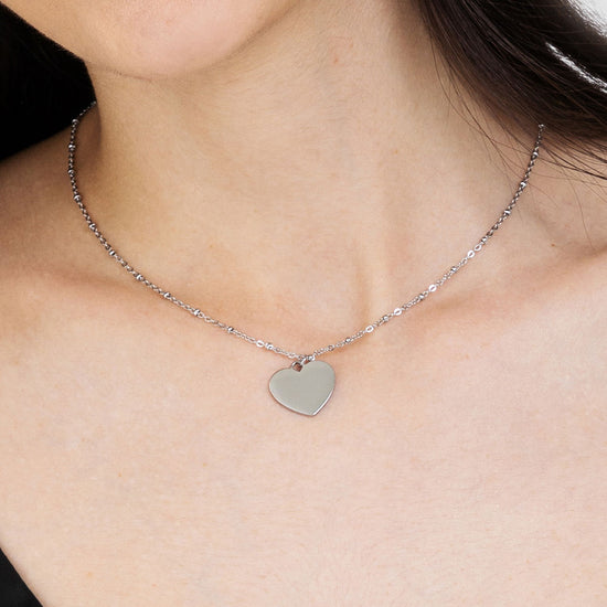 COLLIER POUR FEMME PERSONNALISÉ EN ACIER AVEC COEUR Luca Barra