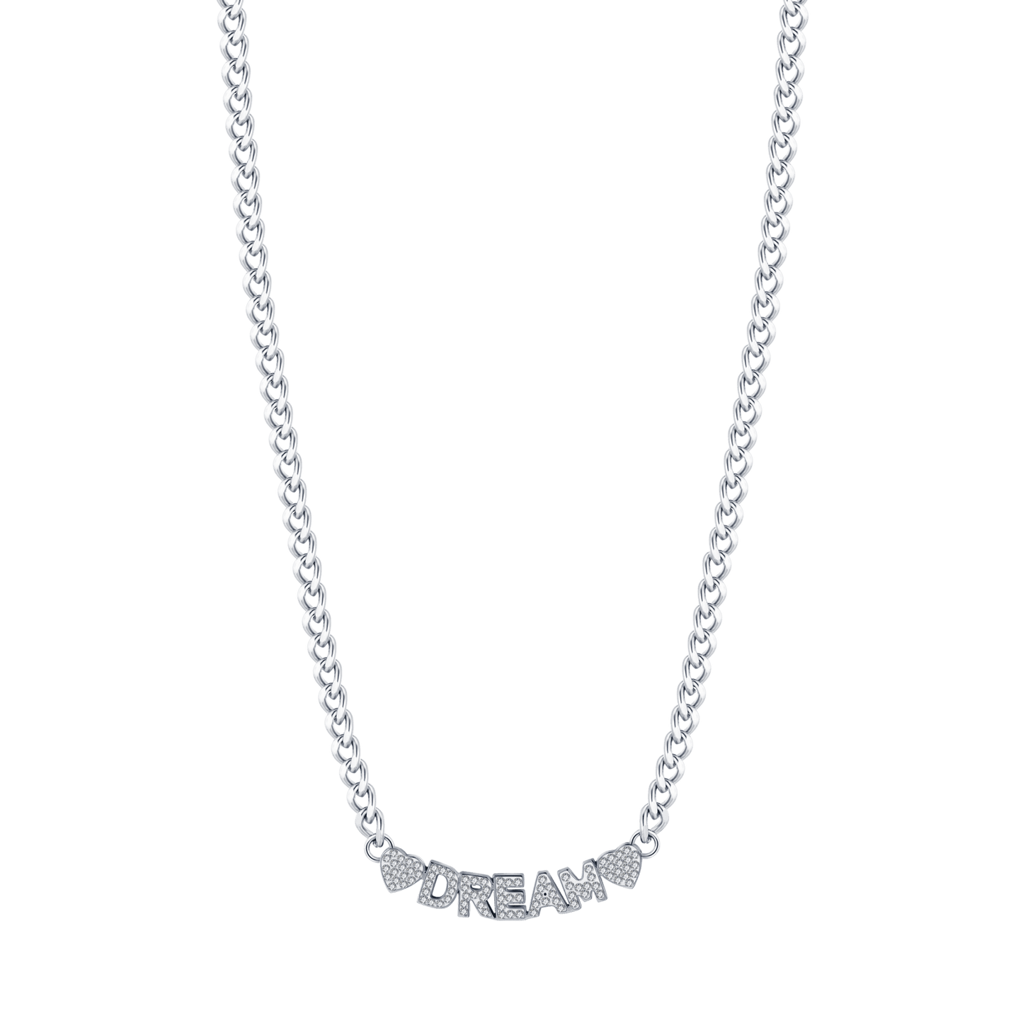 COLLIER POUR FEMME EN ACIER DE RÊVE AVEC CRISTAUX BLANCS