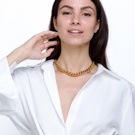 COLLIER EN ACIER POUR FEMMES AVEC CHAÎNETTE