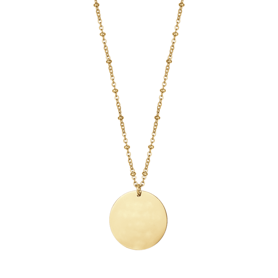 COLLIER DE FEMME HESRONALISÉ EN ACIER DORÉ AVEC PLAQUE Luca Barra