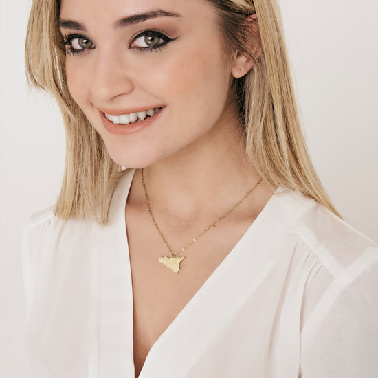 COLLIER SICILIEN EN ACIER IP OR