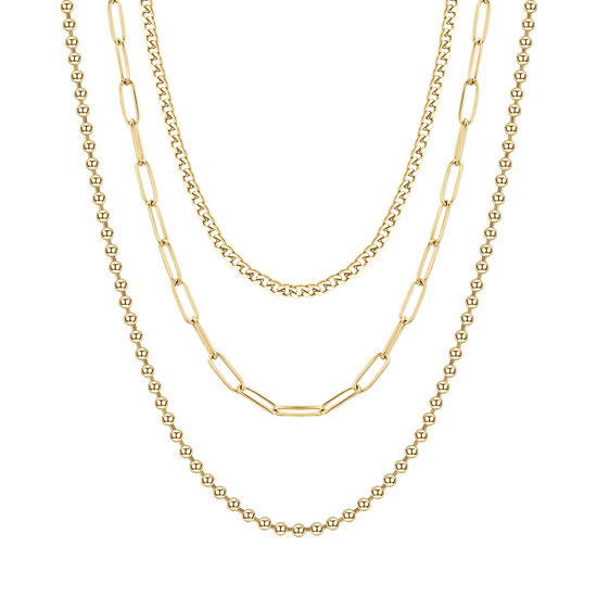 COLLIER MULTIBRINS ACIER IP GOLD