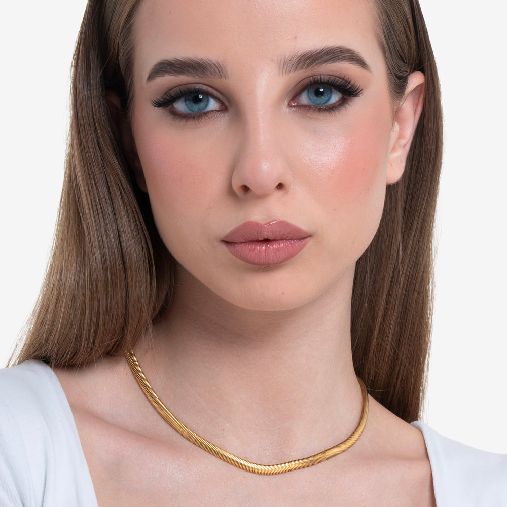 COLLIER ACIER SERPENT IP OR