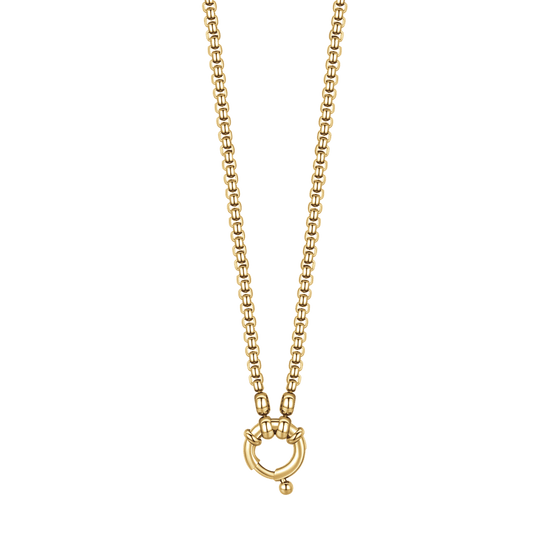 COLLIER EN ACIER DORÉ POUR FEMMES AVEC FERMOIR IP GOLD