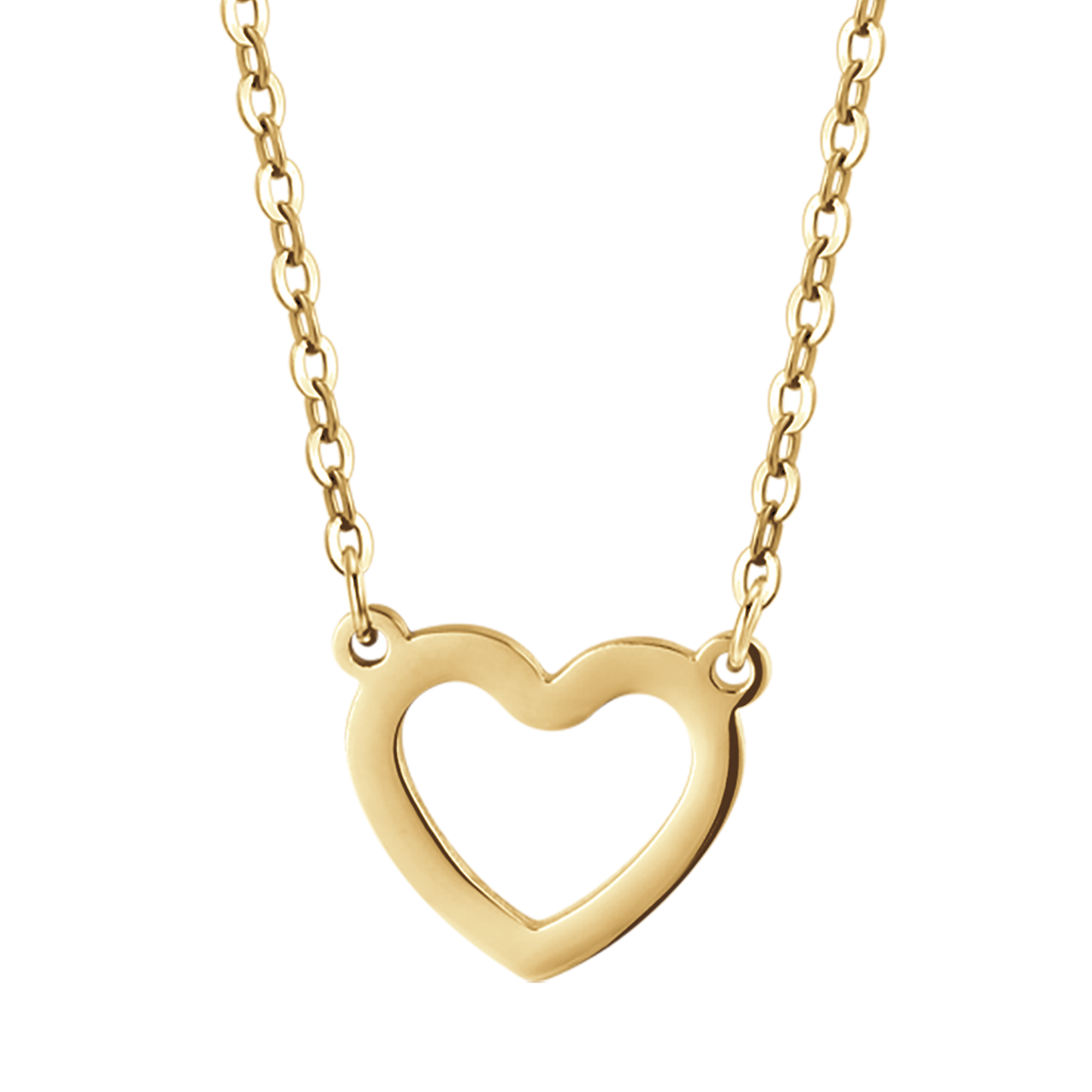 IP COLLIER EN ACIER DORÉ POUR FEMMES AVEC CŒUR EN OR