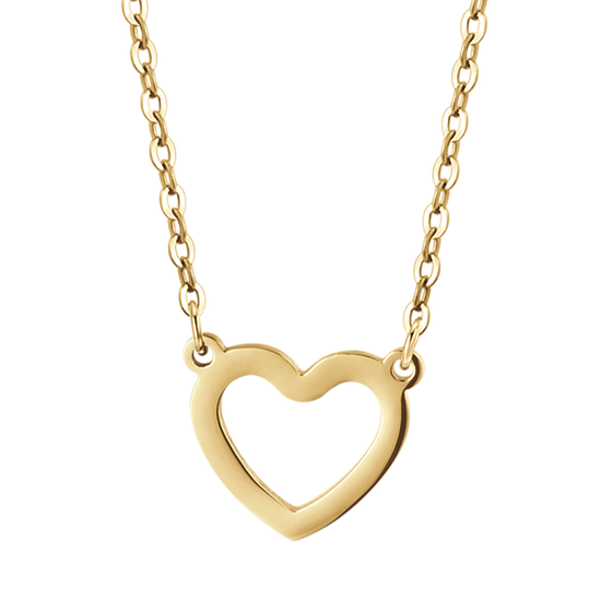 IP COLLIER EN ACIER DORÉ POUR FEMMES AVEC CŒUR EN OR