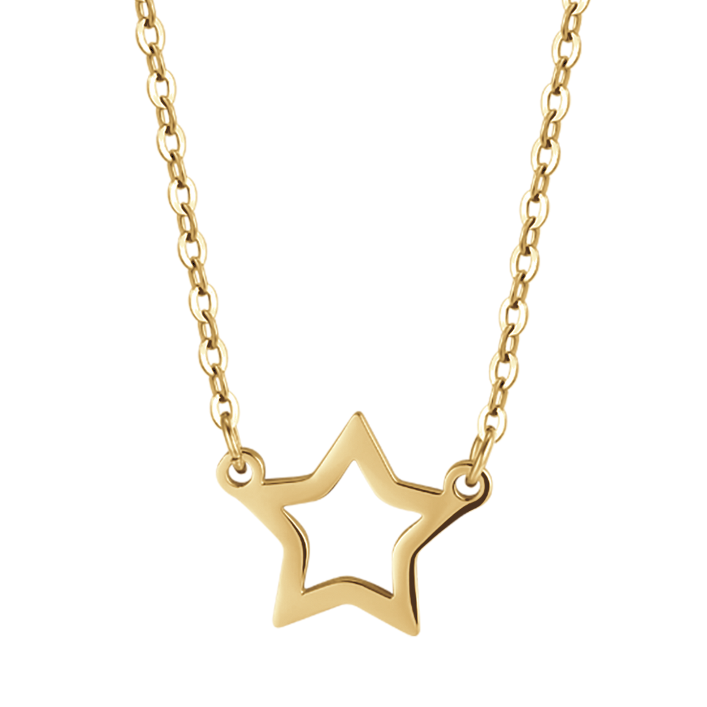COLLIER EN ACIER INOXYDABLE POUR FEMME AVEC ÉTOILE EN OR