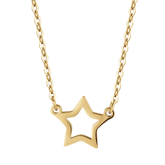 COLLIER EN ACIER INOXYDABLE POUR FEMME AVEC ÉTOILE EN OR