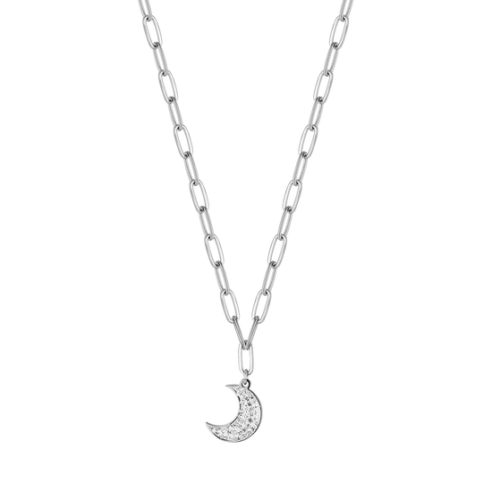 COLLIER POUR FEMME EN ACIER AVEC CRISTAUX BLANCS ET DE LUNE Luca Barra