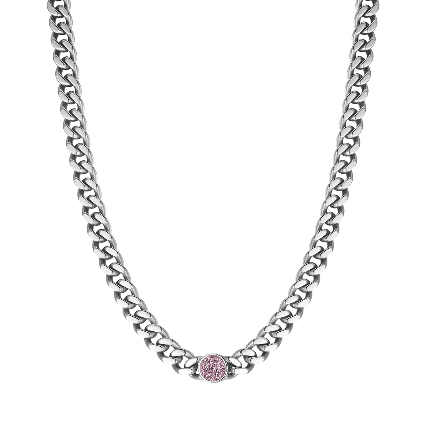 COLLIER POUR FEMME EN ACIER AVEC CRISTAUX ROSE Luca Barra