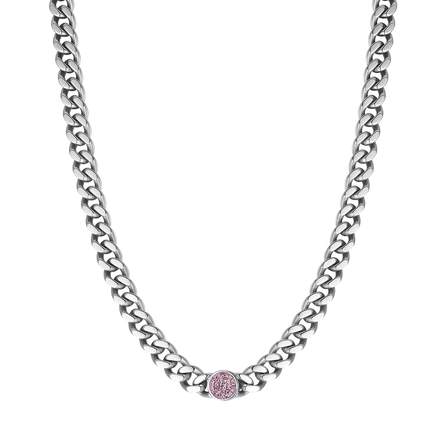 COLLIER EN ACIER AVEC CRISTAUX POUR FEMMES