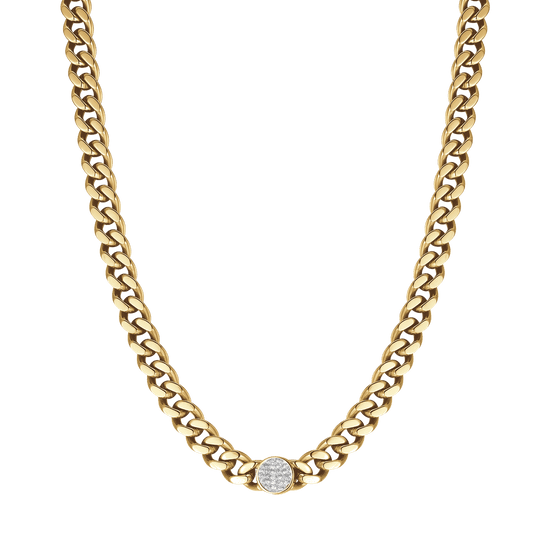 COLLIER EN ACIER AVEC CRISTAUX POUR FEMMES