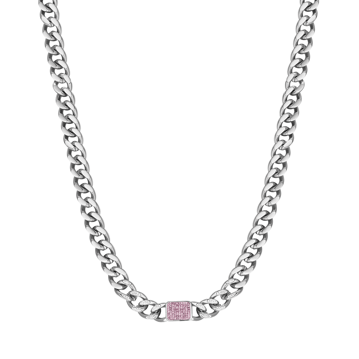 COLLIER POUR FEMME EN ACIER AVEC CRISTAUX DE FUCHSIA Luca Barra