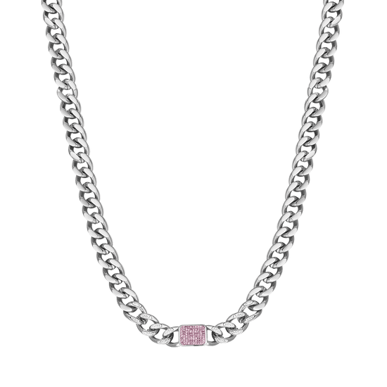 COLLIER POUR FEMME EN ACIER AVEC CRISTAUX DE FUCHSIA Luca Barra