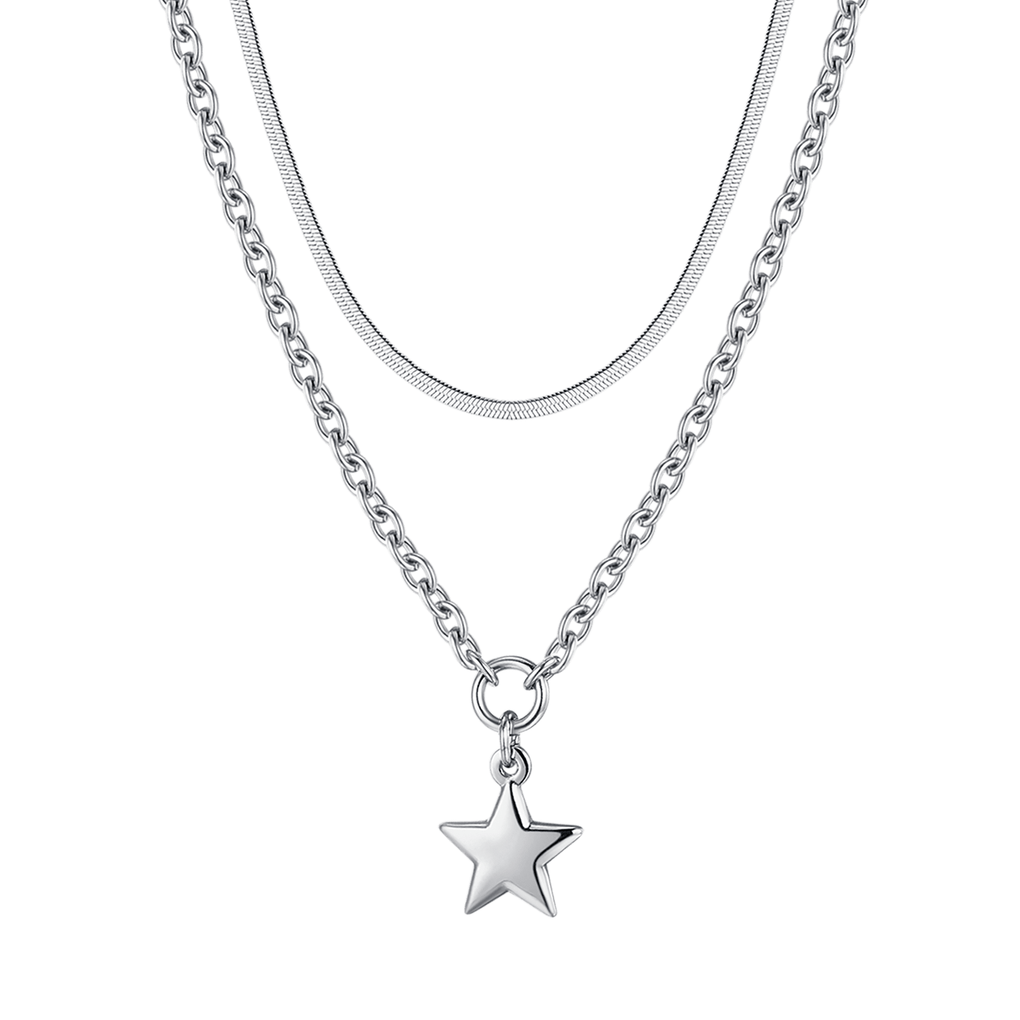 COLLIER POUR FEMME EN ACIER MULTIFILLIÉ AVEC ÉTOILE Luca Barra