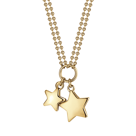 IP OR ACIER COLLIER POUR FEMME AVEC ÉTOILES