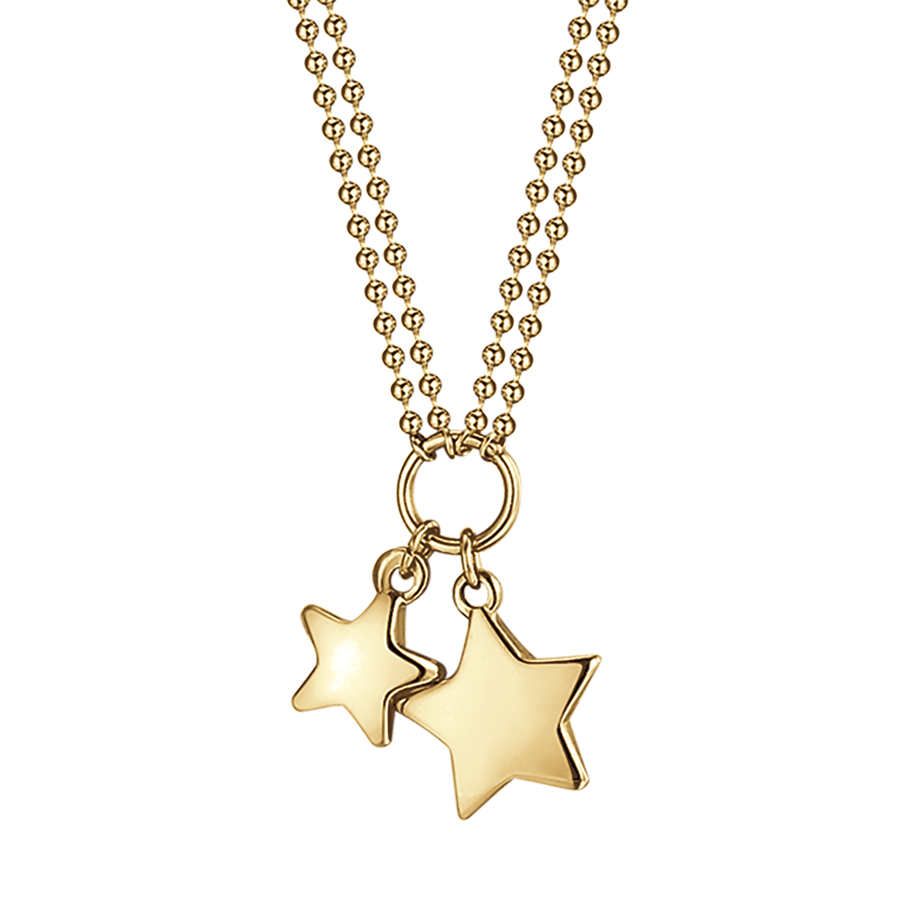 IP OR ACIER COLLIER POUR FEMME AVEC ÉTOILES