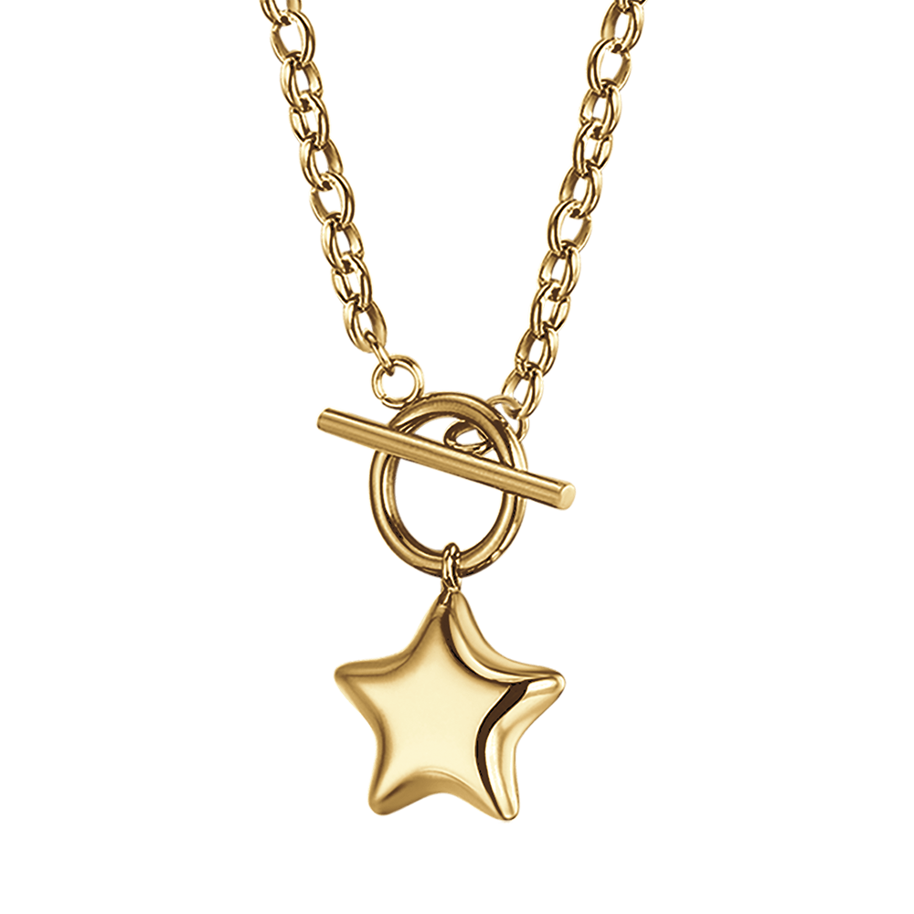 COLLIER POUR FEMME EN OR IP AVEC ÉTOILE ET COEUR Luca Barra