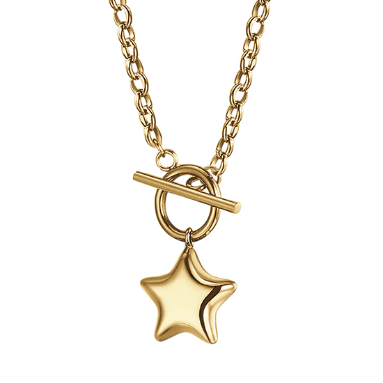 COLLIER POUR FEMME EN OR IP AVEC ÉTOILE ET COEUR Luca Barra