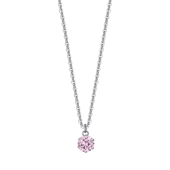 COLLIER POUR FEMME EN ACIER AVEC CRISTAL ROSE Luca Barra