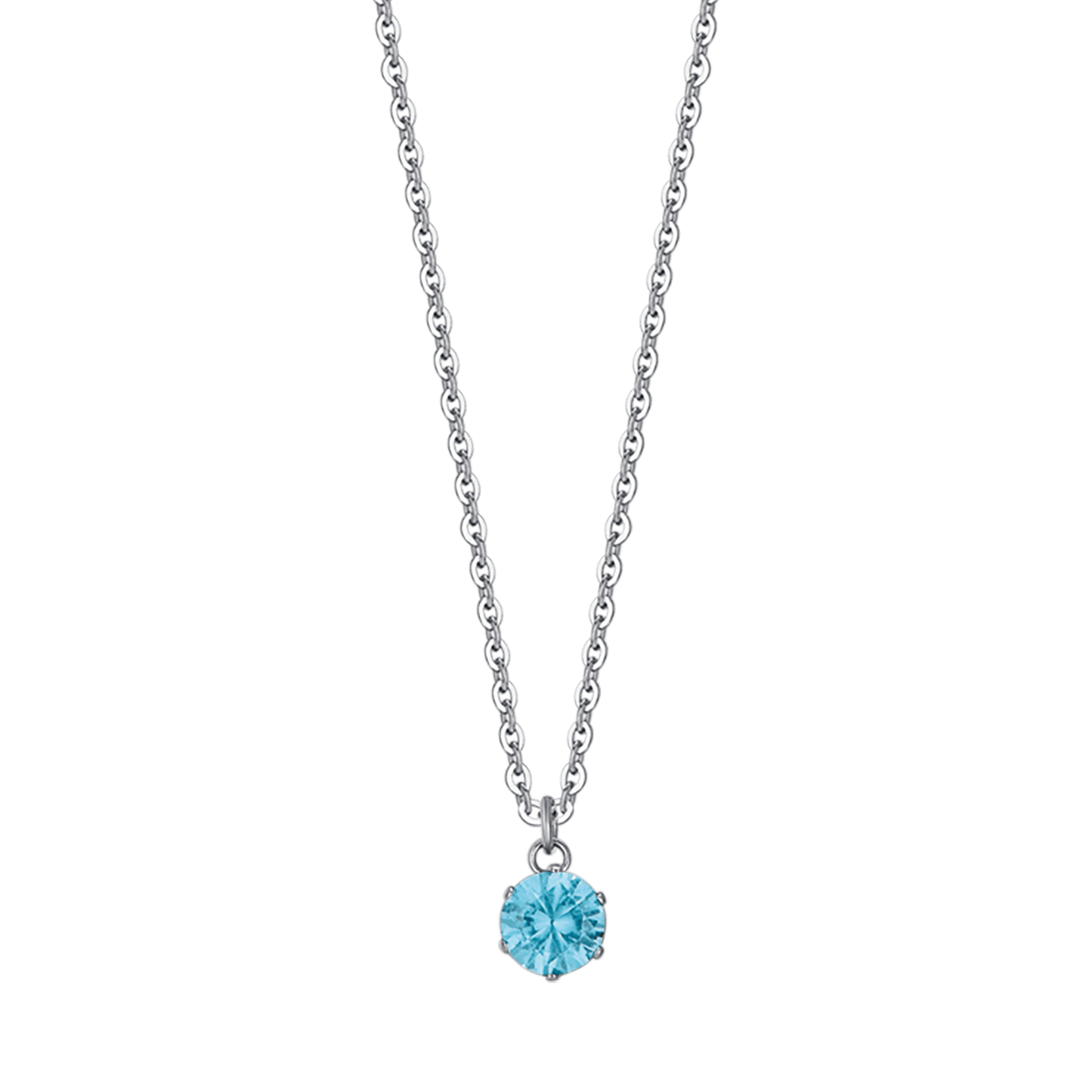 COLLIER POUR FEMME EN ACIER AVEC CRISTAL BLEU Luca Barra