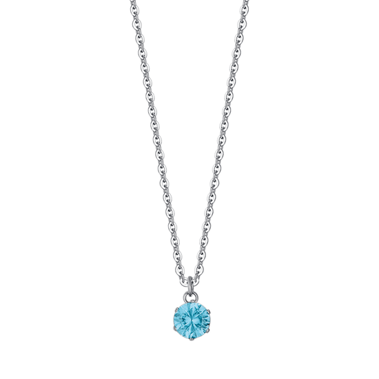 COLLIER POUR FEMME EN ACIER AVEC CRISTAL BLEU Luca Barra