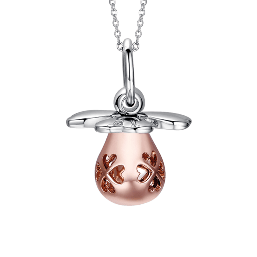 COLLIER ANGE EN ACIER INOXYDABLE AVEC BAGUE EN MÉTAL IP PINK Luca Barra