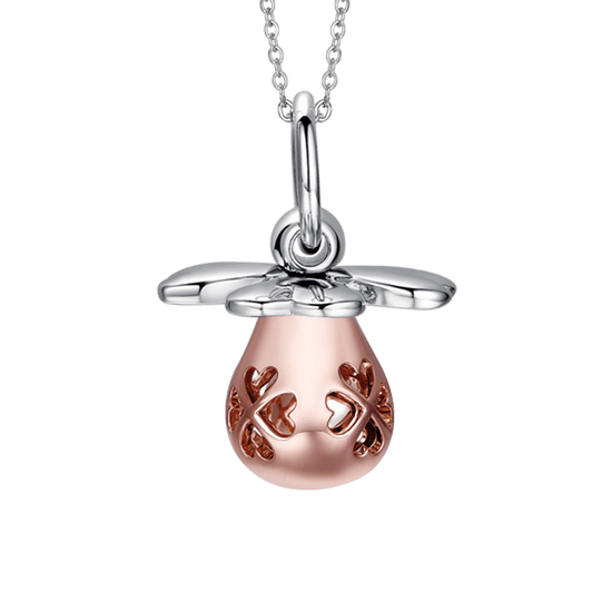 COLLIER ANGE EN ACIER INOXYDABLE AVEC BAGUE EN MÉTAL IP PINK Luca Barra