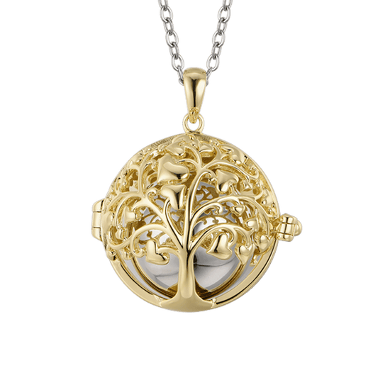 COLLIER ANGE EN ACIER AVEC ARBRE DE VIE EN MÉTAL IP OR Luca Barra