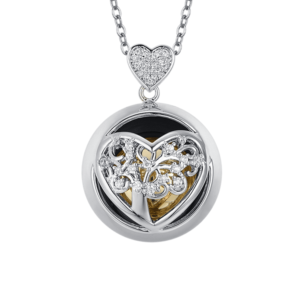 COLLIER ANGE EN ACIER AVEC COEUR EN MÉTAL ET BILLE EN MÉTAL Luca Barra