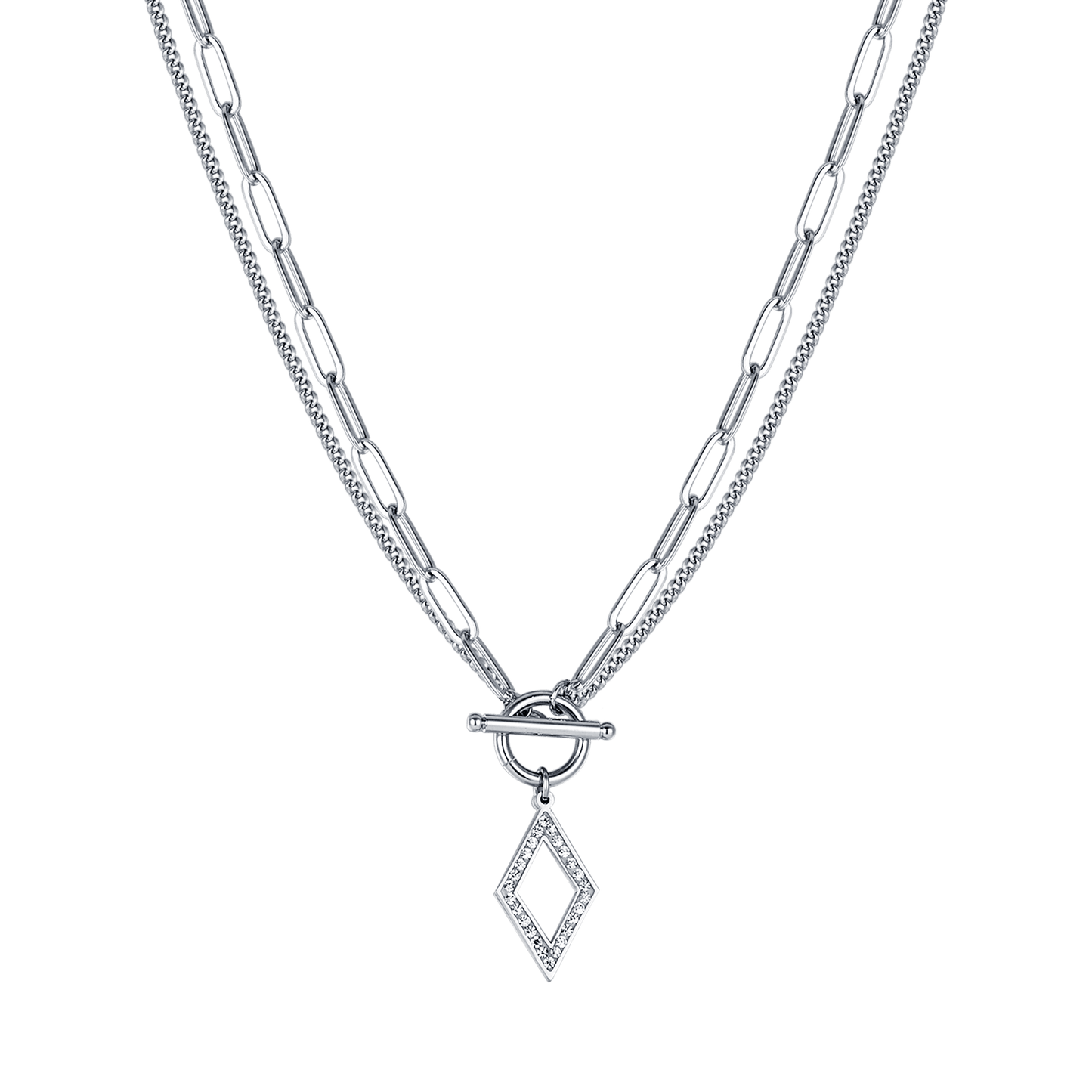 COLLIER POUR FEMME EN ACIER AVEC CRISTAUX BLANCS Luca Barra