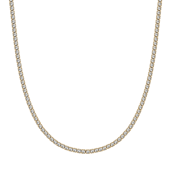 COLLIER DE TENNIS EN ACIER POUR FEMMES AVEC CRISTAUX BLANCS DE 4 MM