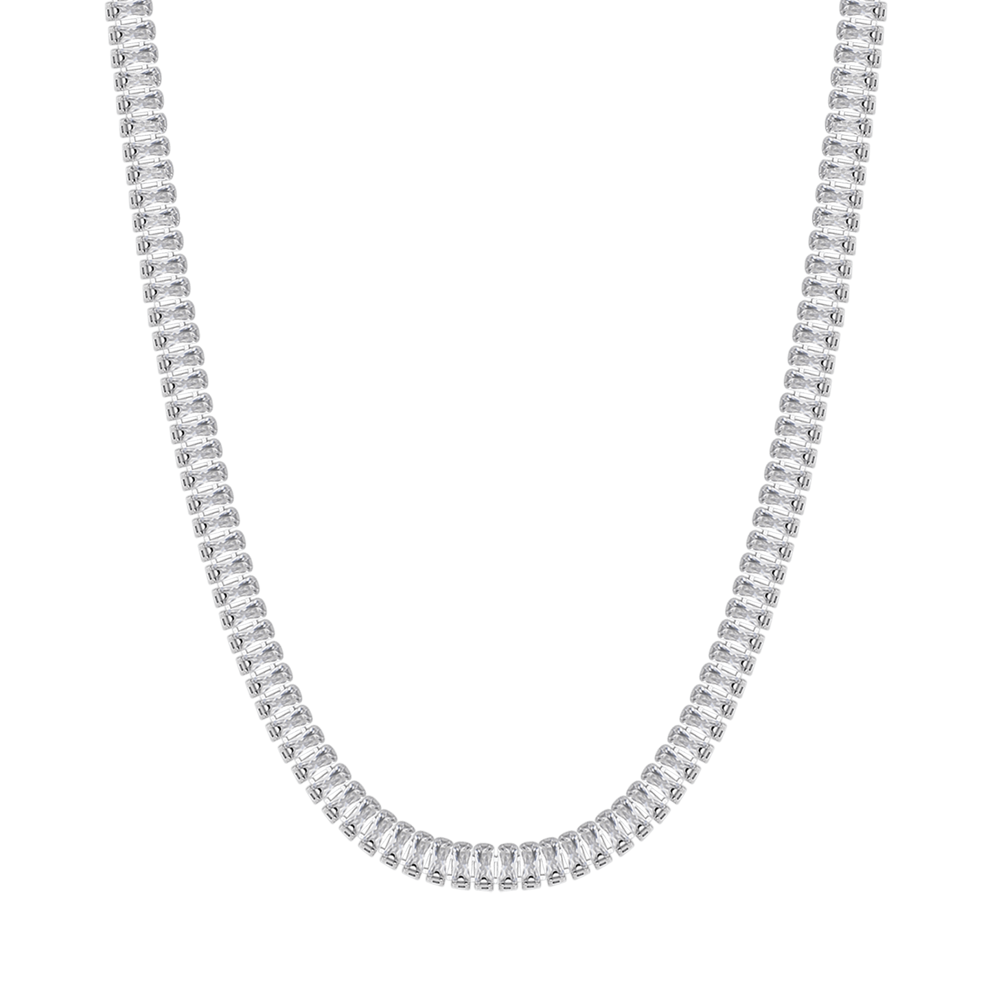 COLLIER DE TENNIS POUR FEMME EN ACIER AVEC CRISTAUX DE BAGUETTE BLANCS Luca Barra