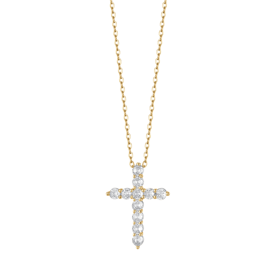 COLLIER POUR FEMME EN ACIER OR IP AVEC CRISTAUX BLANCS Luca Barra