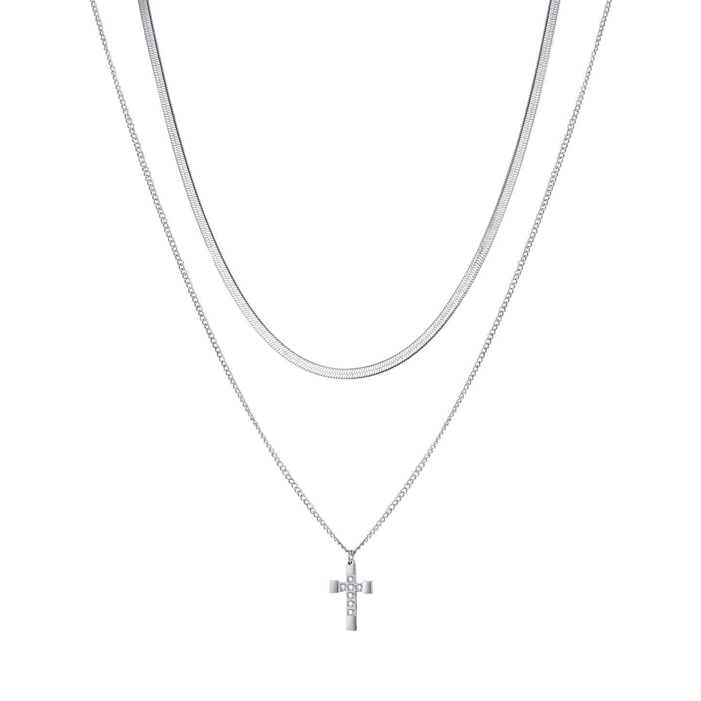 COLLIER POUR FEMME EN ACIER INOXYDABLE AVEC CRISTAUX BLANCS Luca Barra