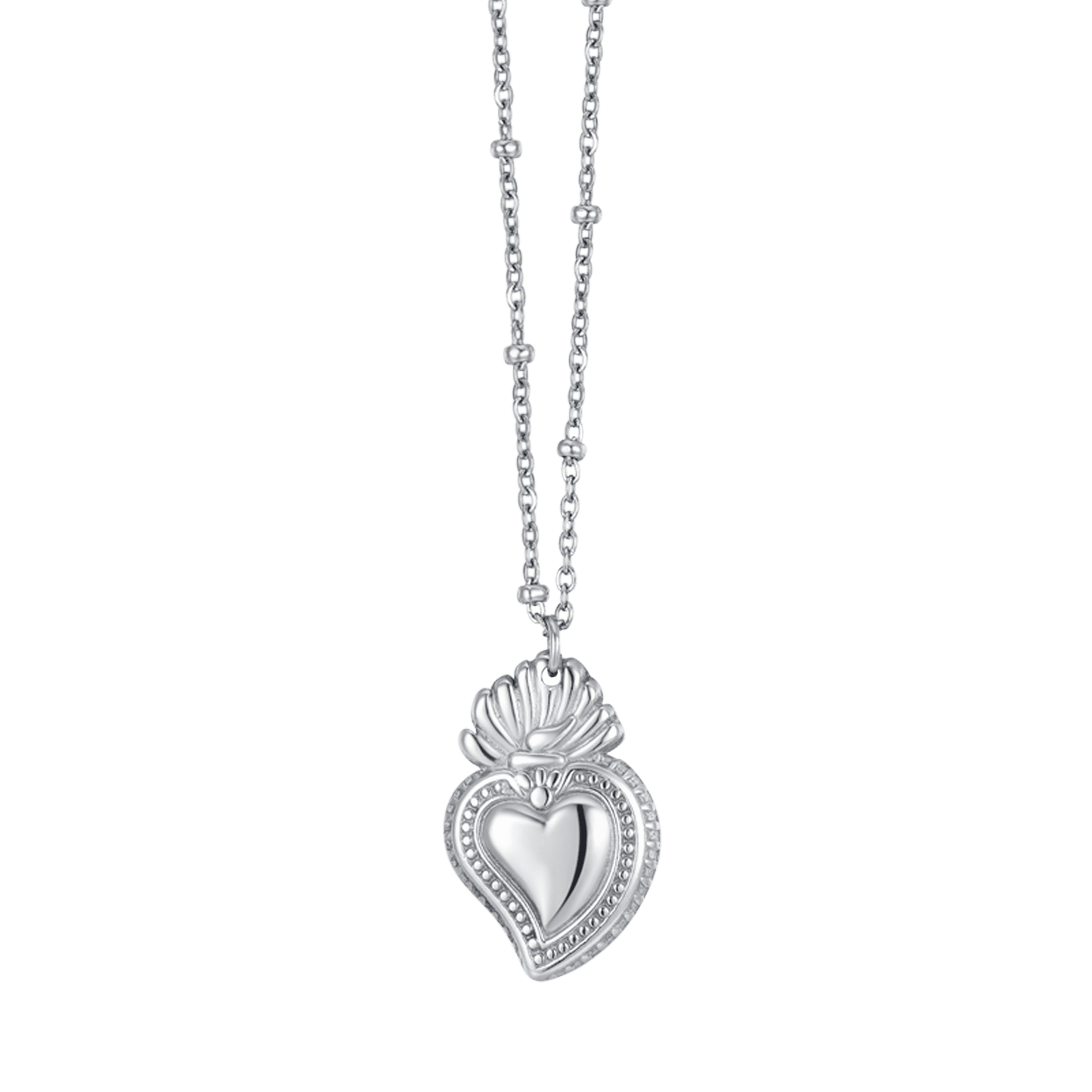 COLLIER EN ACIER POUR FEMMES AVEC CŒUR SACRÉ
