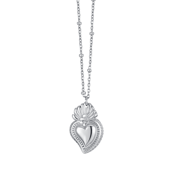 COLLIER EN ACIER POUR FEMME AVEC COEUR SACRÉ Luca Barra