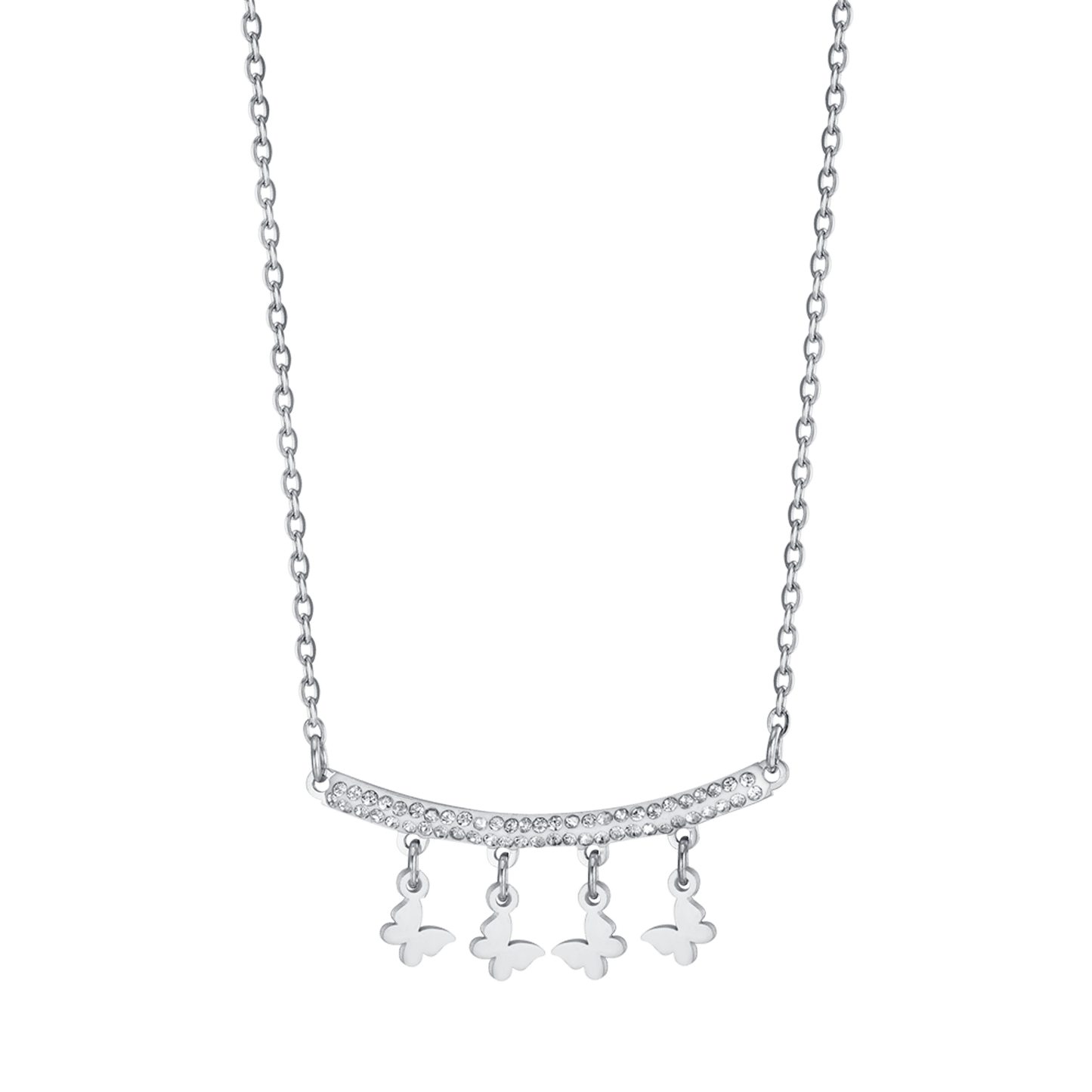 COLLIER EN ACIER POUR FEMME AVEC PENDENTIFS PAPILLONS Luca Barra