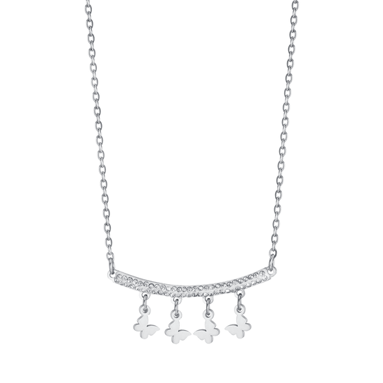 COLLIER EN ACIER POUR FEMME AVEC PENDENTIFS PAPILLONS Luca Barra