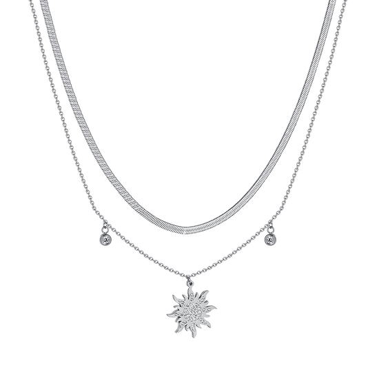 COLLIER POUR FEMME EN ACIER INOXYDABLE AVEC CRISTAUX BLANCS Luca Barra