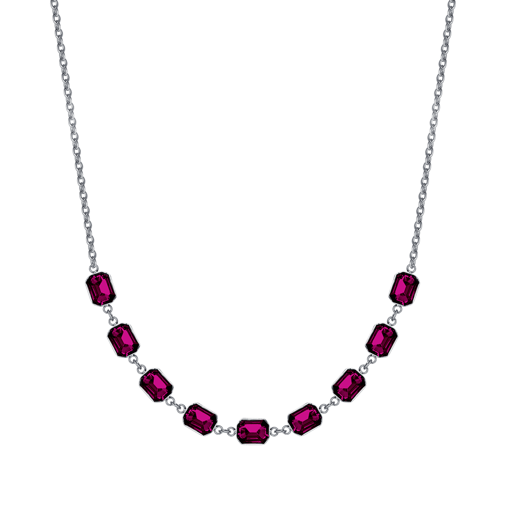 COLLIER POUR FEMME EN ACIER AVEC CRISTAUX DE FUCHSIA Luca Barra