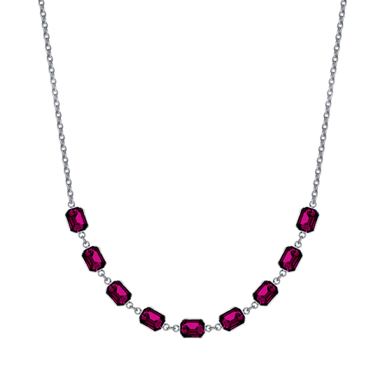 COLLIER POUR FEMME EN ACIER AVEC CRISTAUX DE FUCHSIA Luca Barra