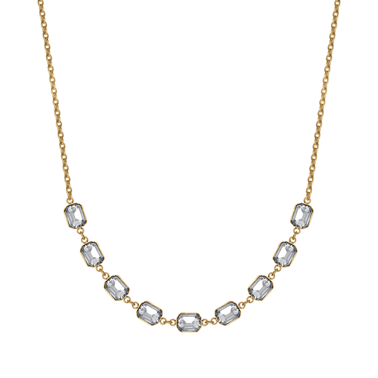 COLLIER POUR FEMME EN ACIER OR IP AVEC CRISTAUX BLANCS Luca Barra