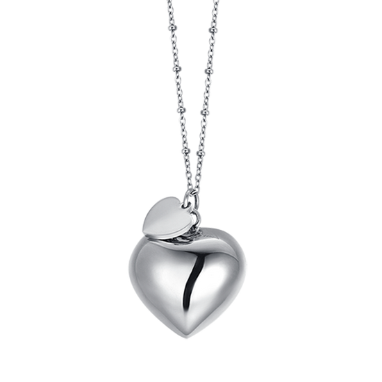 COLLIER D'APPEL D'ANGE EN ACIER AVEC PENDENTIF EN FORME DE COEUR