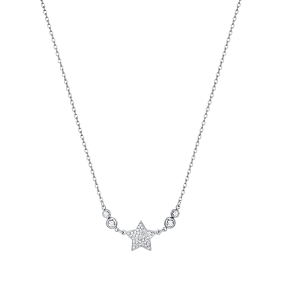 COLLIER POUR FEMME EN ACIER AVEC ÉTOILE AVEC CRISTAUX BLANCS Luca Barra