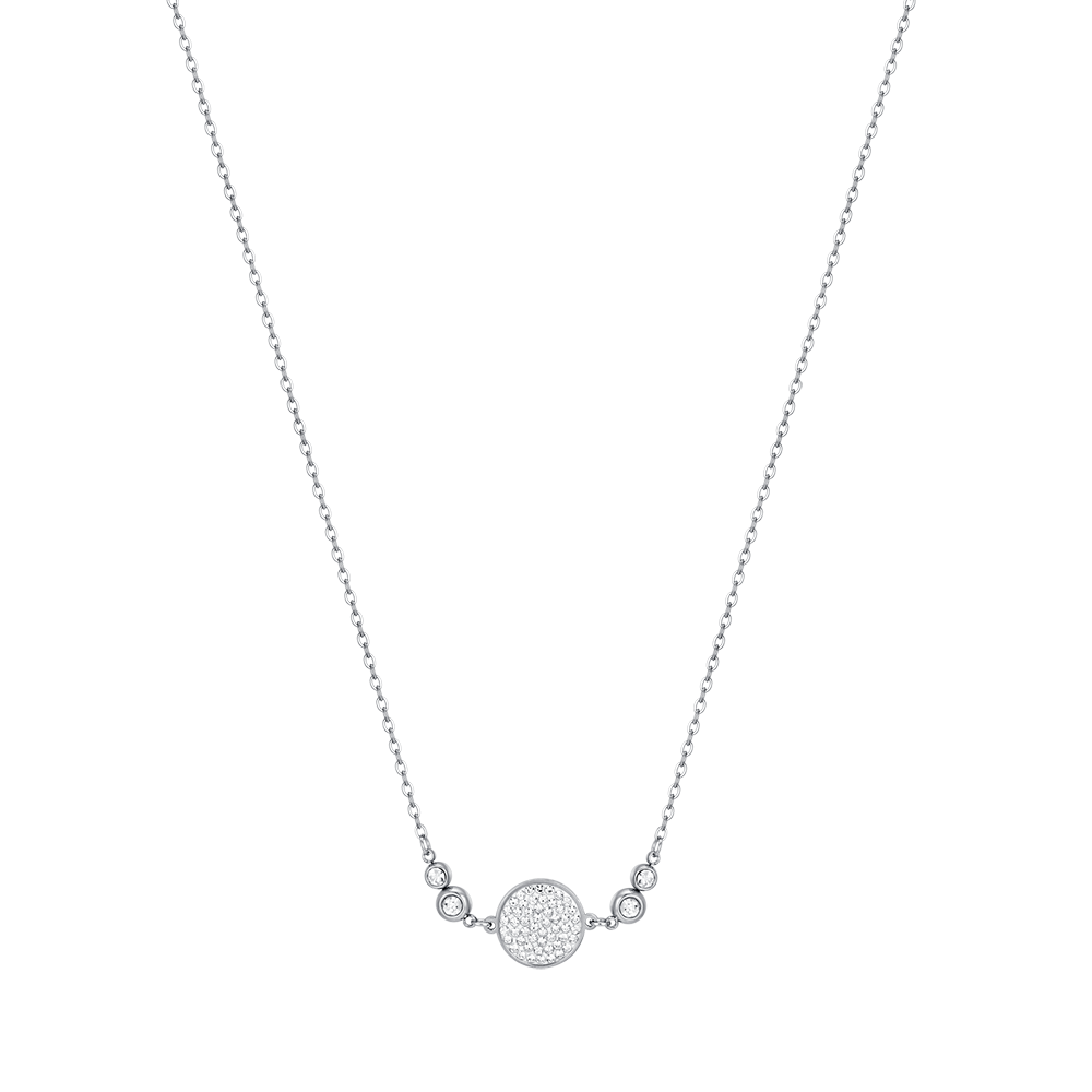 COLLIER POUR FEMME EN ACIER AVEC ÉLÉMENTS EN CRISTAUX BLANCS Luca Barra