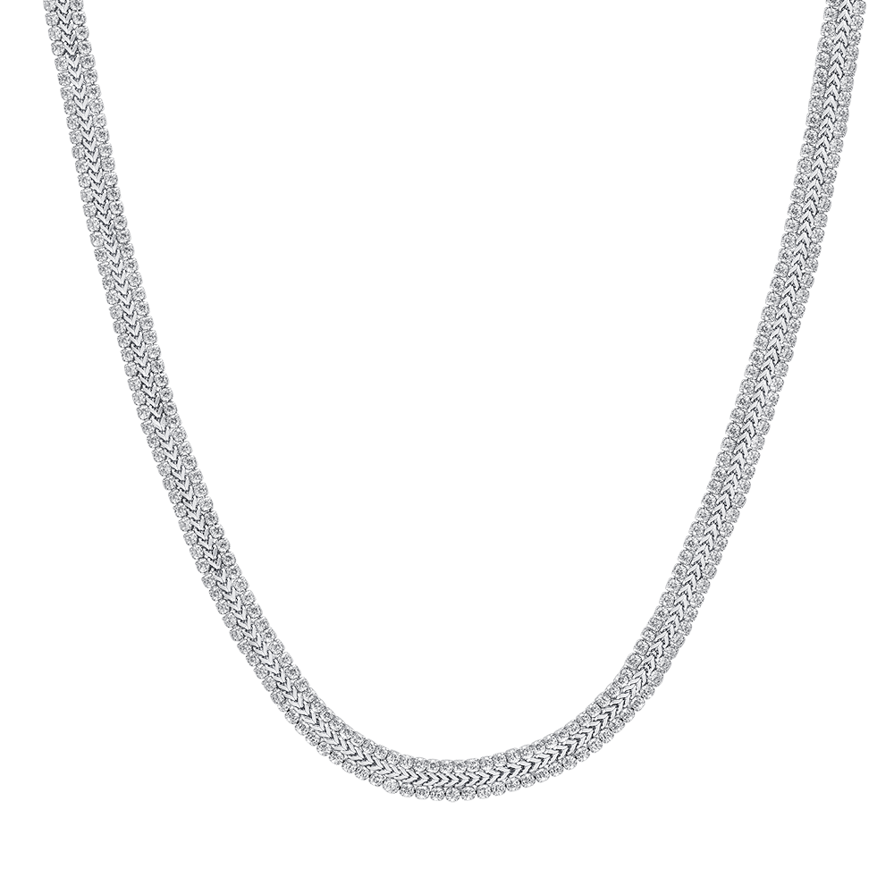 COLLIER TENNIS POUR FEMME EN ACIER AVEC CRISTAUX BLANCS Luca Barra