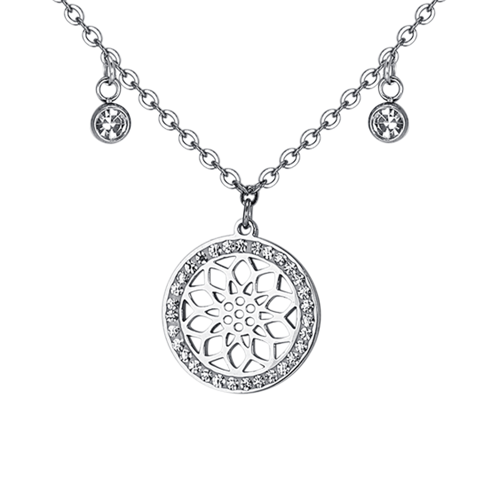 COLLIER EN ACIER FLEUR DE VIE