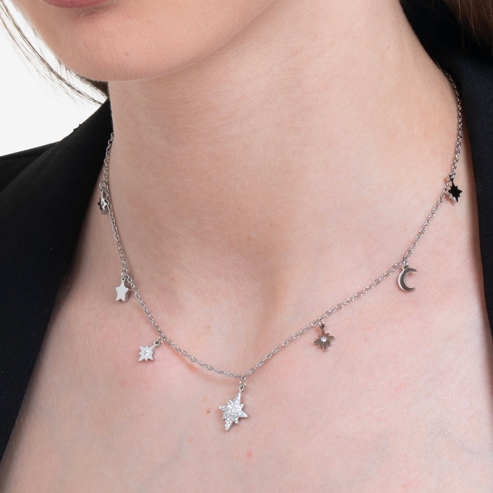 COLLIER FEMME SISSI ÉTOILE EN ACIER
